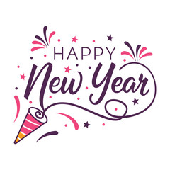 Happy New Year vector illustration Adobe Illustrator Artwork