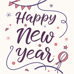 Happy New Year vector illustration Adobe Illustrator Artwork