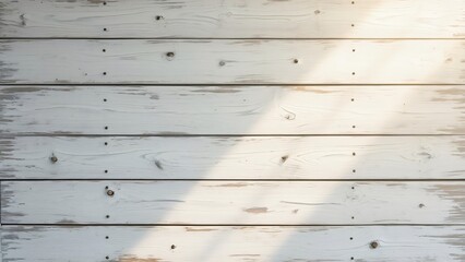Naklejka premium Distressed Light Gray White Washed Wooden Background, Horizontal Boards, Weathered Oil Paint Texture