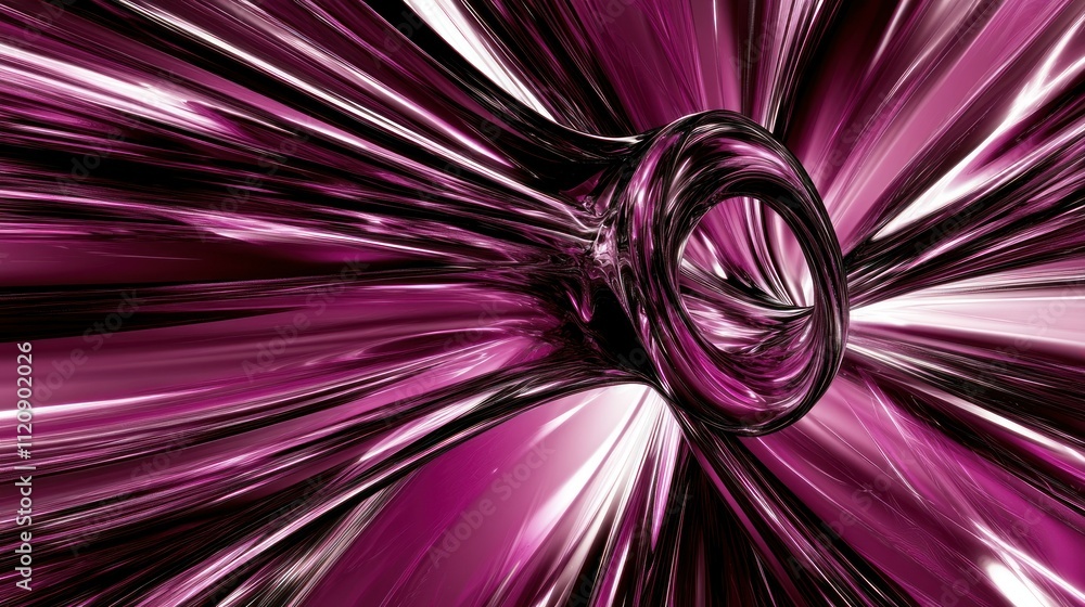Poster abstract swirling shapes in shades of purple, creating a dynamic visual effect.