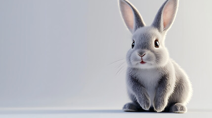 Obraz premium A rabbit is sitting on a white background