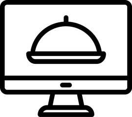 Online Food Delivery Line Icon