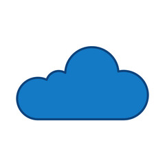 Fototapeta premium Cloud Blue Icon. Digital Marketing Icon Editable Stroke Vector Illustration