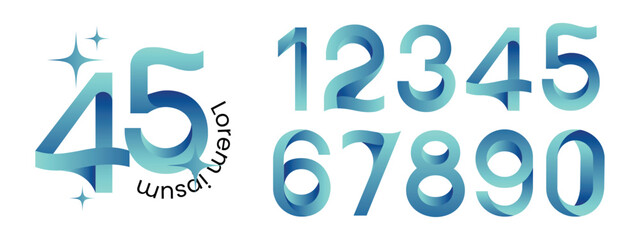 Set number 0 1 2 3 4 5 6 7 8 9 10 for template design