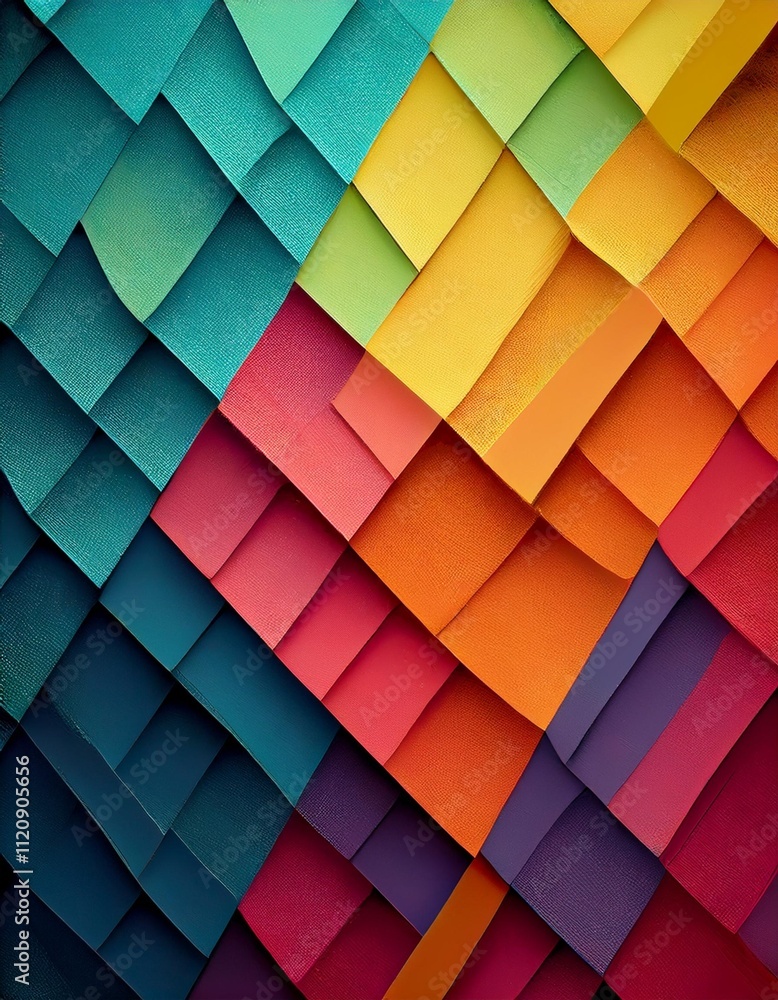 Poster vibrant geometric pattern with 3d effect, ideal for adding energy and excitement to any design