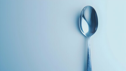 Blue Background with Silver Spoon Illustration
