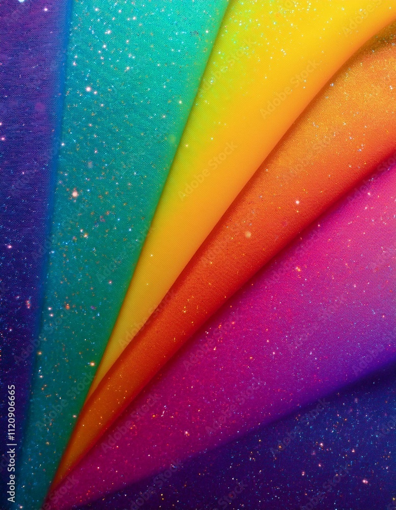 Poster energetic rainbow gradient background with shimmering glitter, ideal for adding a touch of excitemen