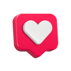 3d love post icon social media like symbol