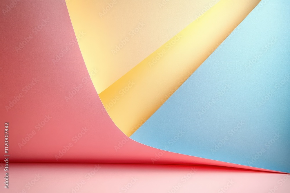 Poster tranquil abstract background with pastel geometric shapes and soft lighting