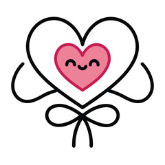 Valentine's day heart shape color art vector.