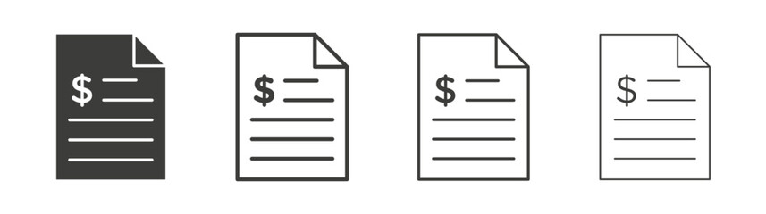 Bank statement icon pack. vector illustration