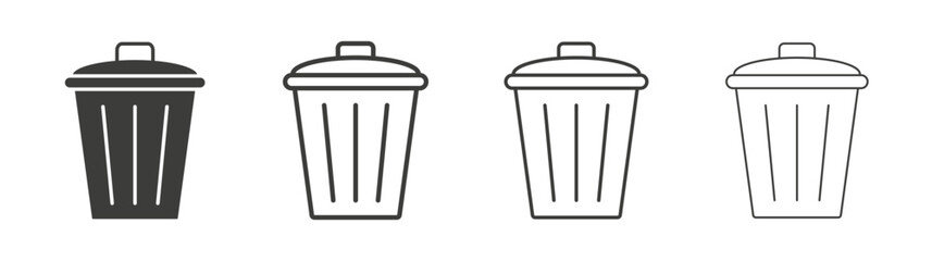 Bin icon pack. vector illustration