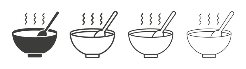 Bowl of soup icon pack. vector illustration