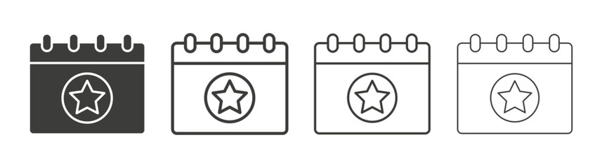 Calendar with event icon pack. vector illustration