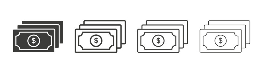 Cash icon pack. vector illustration