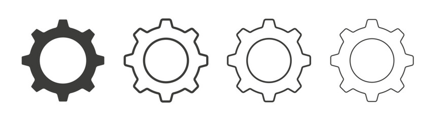 Cogwheel icon pack. vector illustration