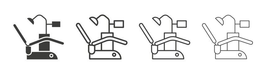 Dentist chair icon pack. vector illustration