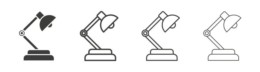 Desk lamp icon pack. vector illustration
