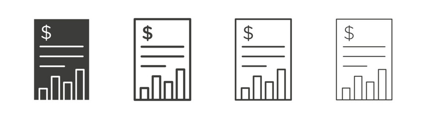 Financial report icon pack. vector illustration