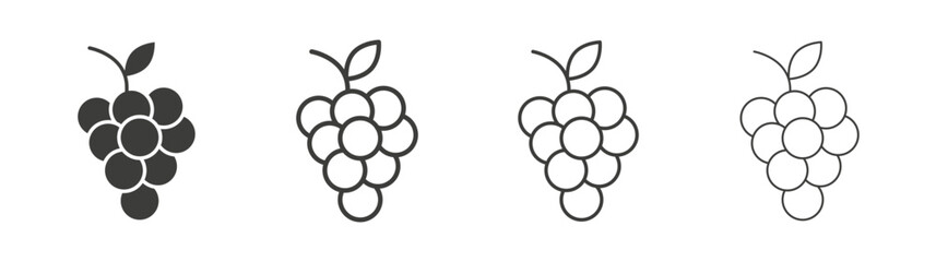 Grapes icon pack. vector illustration
