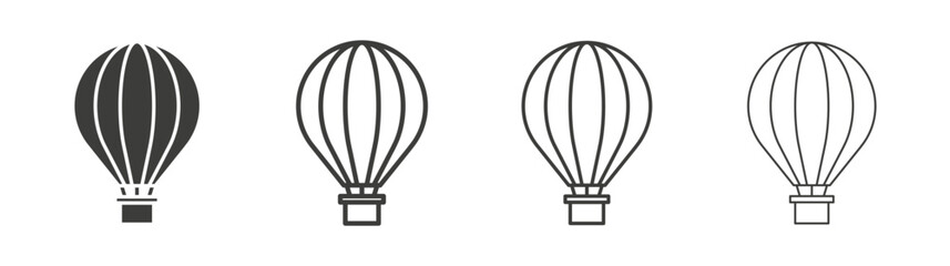 Hot air balloon icon pack. vector illustration