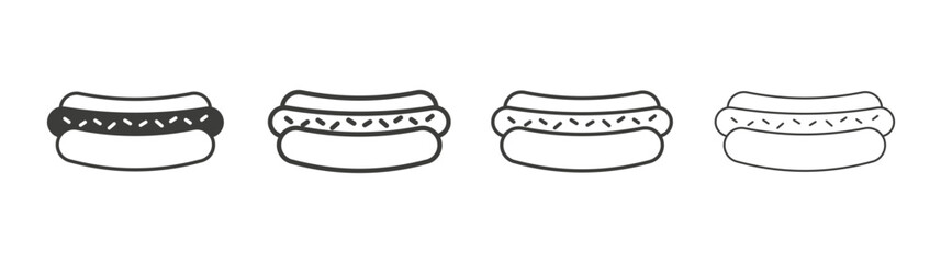 Hot dog icon pack. vector illustration