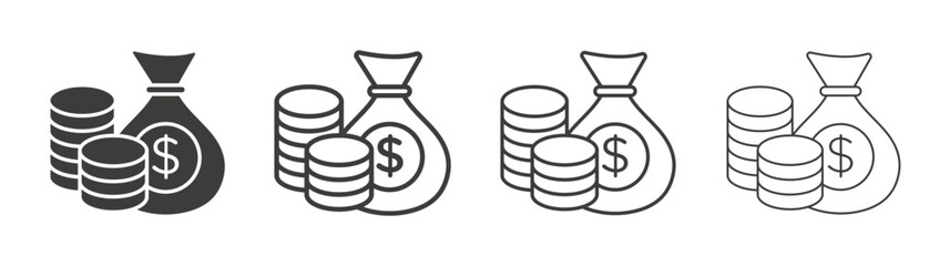 Income icon pack. vector illustration