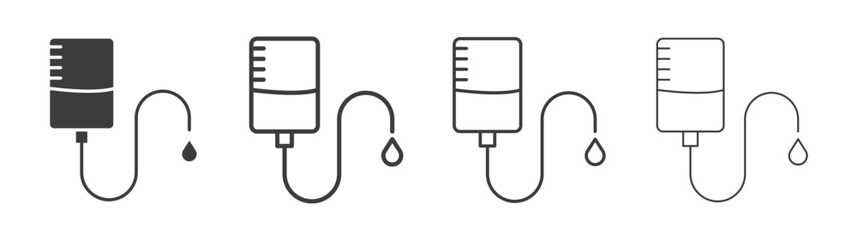 IV drip icon pack. vector illustration