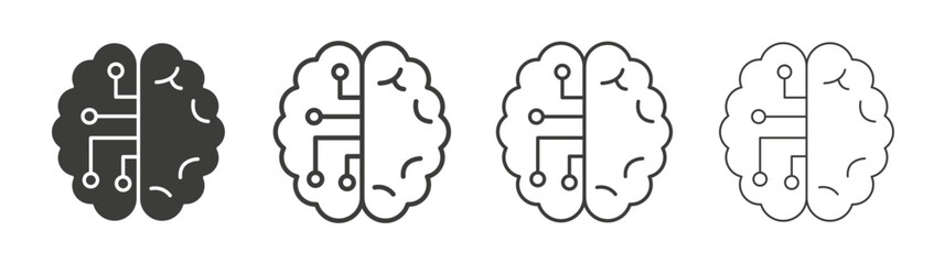 Machine learning icon pack. vector illustration