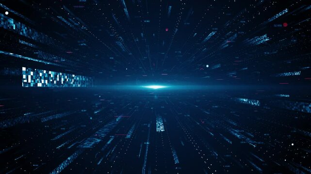 Technology tunnel digital business corporate abstract particles hex presentation broadcast background loop