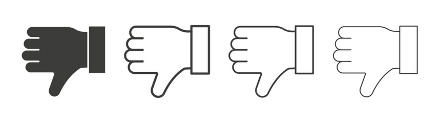 Thumbs down icon pack. vector illustration