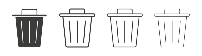 Trash icon pack. vector illustration