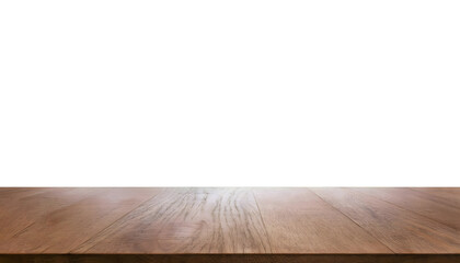 empty wooden table on wood floor isolated on white background png