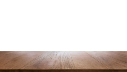 empty wooden table on wood floor isolated on white background png