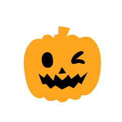 Hellowen pumpkin horror flat illustration