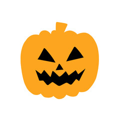 Hellowen pumpkin horror flat illustration