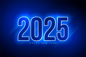 happy new year 2025 holiday background with neon effect