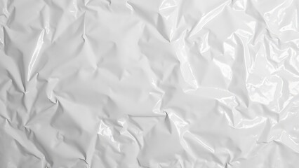 Abstract White Plastic Foil Background, Embossed Pattern Texture, Monochrome, Crumpled Surface, Wrinkled Design, Shiny Glossy, High-Resolution Image Perfect for Design Projects