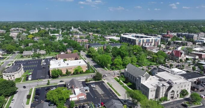 Downtown Wheaton from Above: A Vibrant Aerial Perspective&rdquo;