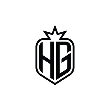 HG monogram logo design letter text name symbol monochrome logotype alphabet character simple logo