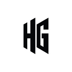 HG monogram logo design letter text name symbol monochrome logotype alphabet character simple logo