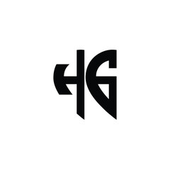 HG monogram logo design letter text name symbol monochrome logotype alphabet character simple logo