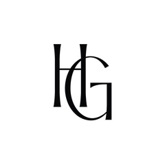 HG monogram logo design letter text name symbol monochrome logotype alphabet character simple logo