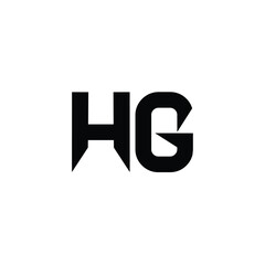 HG monogram logo design letter text name symbol monochrome logotype alphabet character simple logo