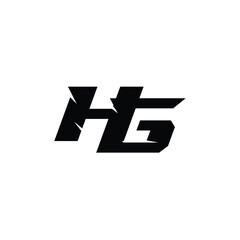 HG monogram logo design letter text name symbol monochrome logotype alphabet character simple logo