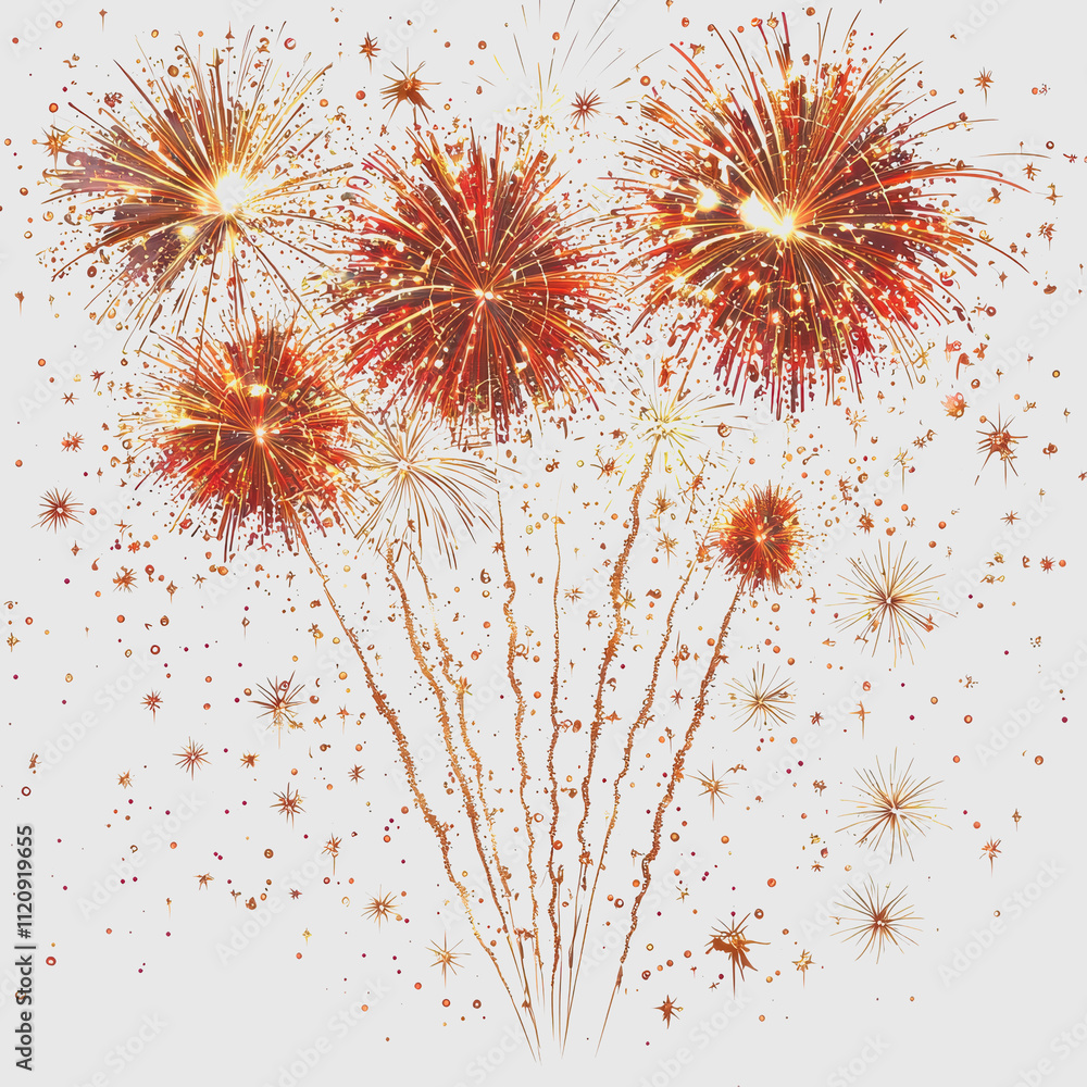 Poster vibrant display of colorful fireworks exploding in the night sky with sparkling lights and radiant f