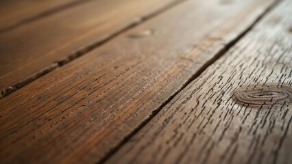Rich Brown Oak Wood Texture, Close-up Background Wallpaper Design