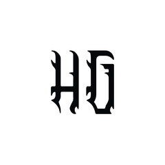 HG monogram logo design letter text name symbol monochrome logotype alphabet character simple logo