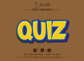 Quiz 3D editable text effect
