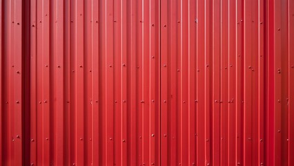Red Metal Wall Background, Corrugated Sheet Texture with Rivets - Industrial Design